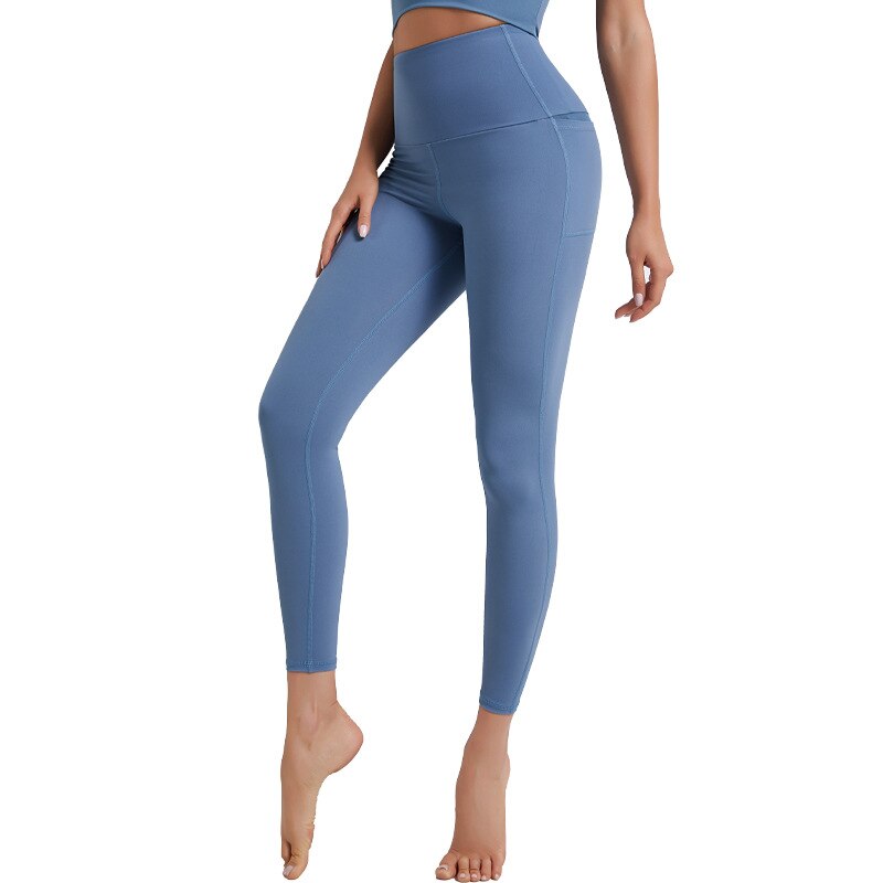 Yoga Pants with Pocket Women High Waist Hip Lift Tights Elastic Running Sports Fitness Seamless Leggings