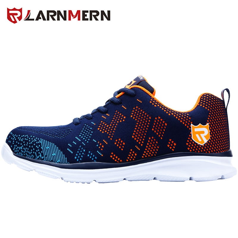 LARNMERN Lightweight Breathable Men Safety Shoes Steel Toe Work Shoes For Men Anti-smashing Construction Sneaker With Reflective