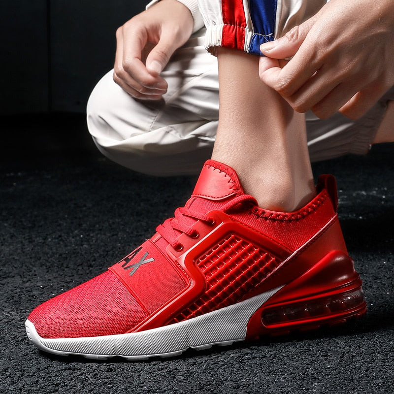 Sports Shoes Men Red Army Green Breathable Air Cushion Jogging Shoes Adult Athletic Outdoor Sneakers Men