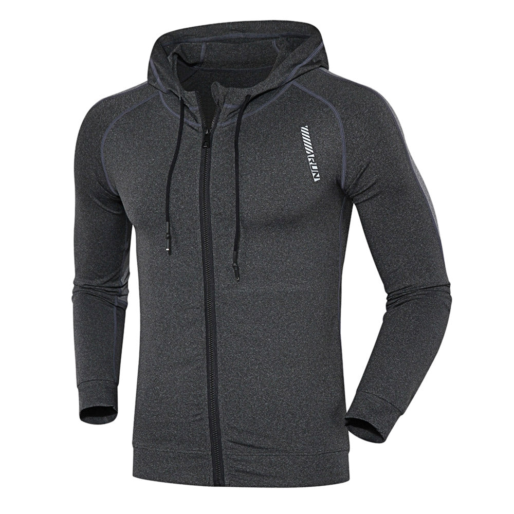 Hooded Long Sleeve Quick-dry Men Close-fitting Hoodie