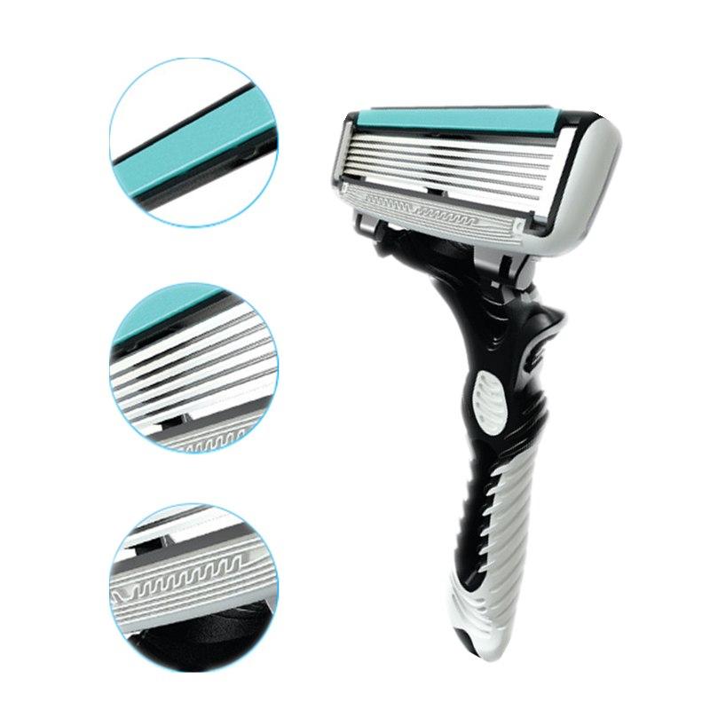 Shaving Razor Mens Profession Face Care 6-layer Stainless Razor Blades