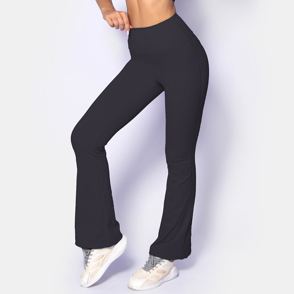 New Beauty Yoga Clothes Cloud Sense Running Fitness Wide Leg Pants Nude Sense Brushed Sports Tights