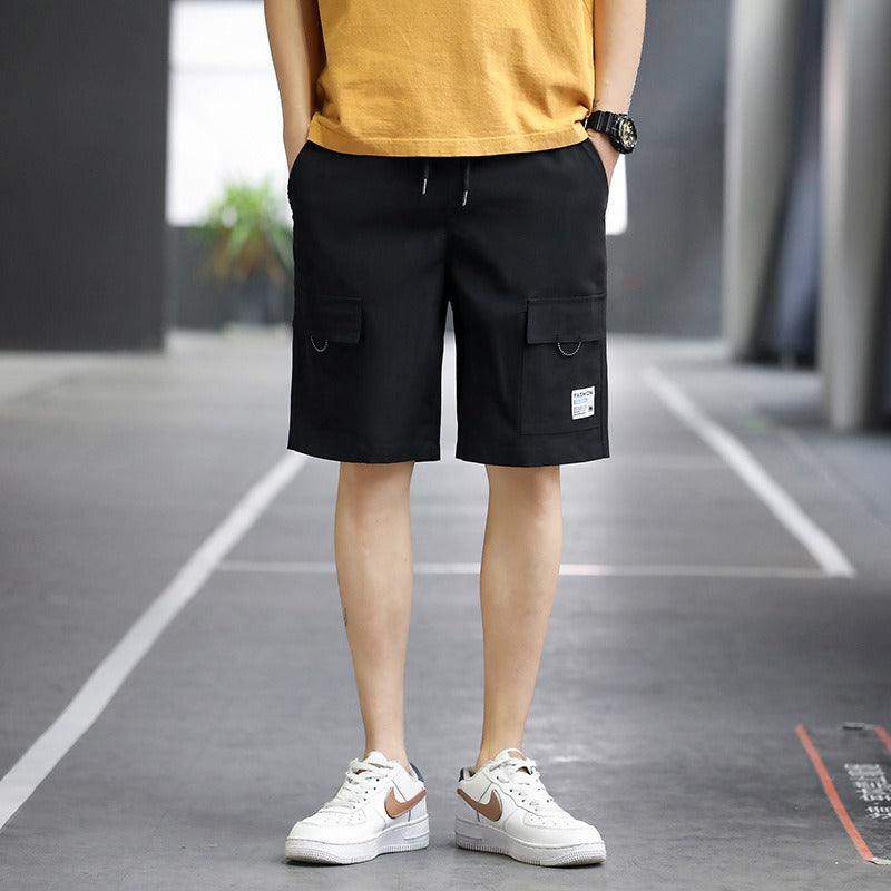 Sports Pants Mens Korean Casual 5 Inch Pants Mens Summer Shorts Solid Color Quick Drying Fashion Mens Oversized Pants