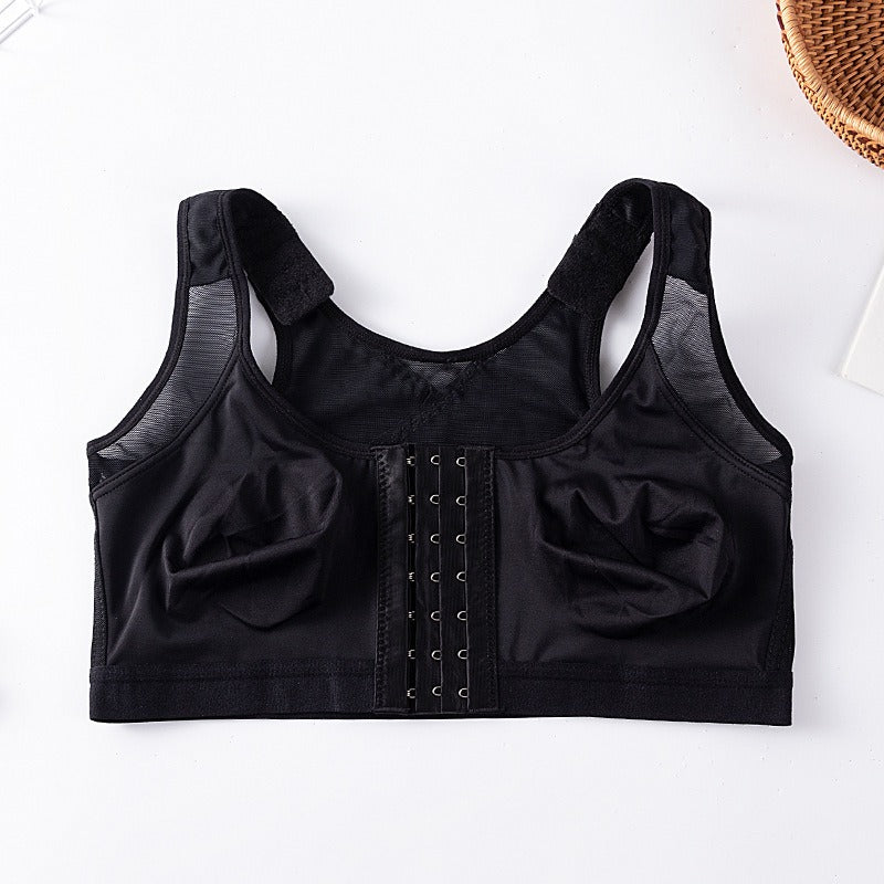 New large-sized fitness bra without chest pads, front buckle for breathability and comfort, and sports bra without steel rings