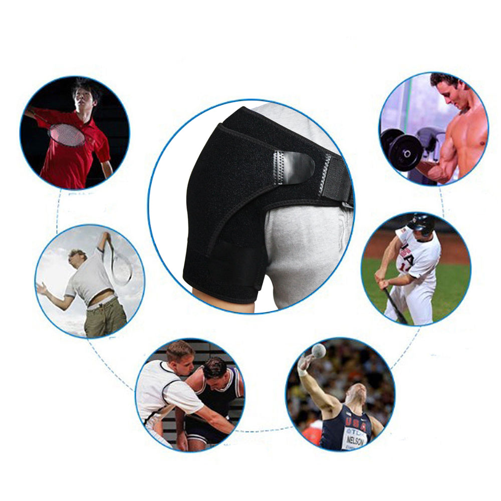 Adjustable Shoulder Brace Support Strap Wrap Belt Band Pad Shoulder Care Bandage Black