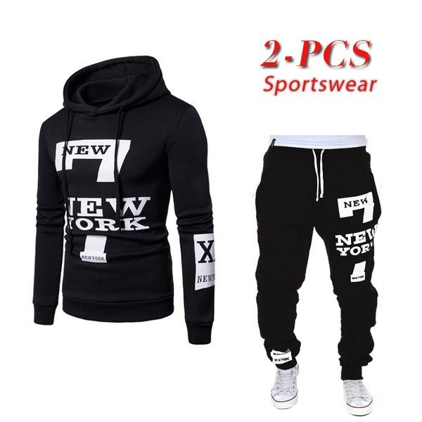 New Spring and Autumn Sweater Pants Casual Sports Couple Set Manufacturer One hand Hooded Two piece Set for Men