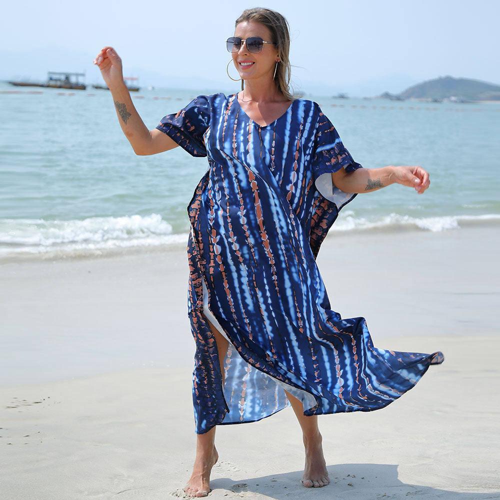 Beach blouse quick drying smudge loose large size holiday robe beach skirt bikini sunscreen shirt