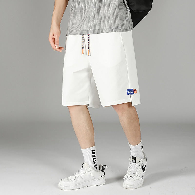 Sports Pants Mens Korean Casual 5 Inch Pants Mens Summer Shorts Solid Color Quick Drying Fashion Mens Oversized Pants