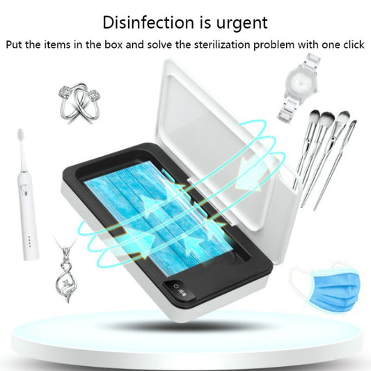 Mask Sterilizer Mobile Phone Wireless Charging Treasure Sterilization UV Sterilizers Multi Functional Portable Disinfection Box