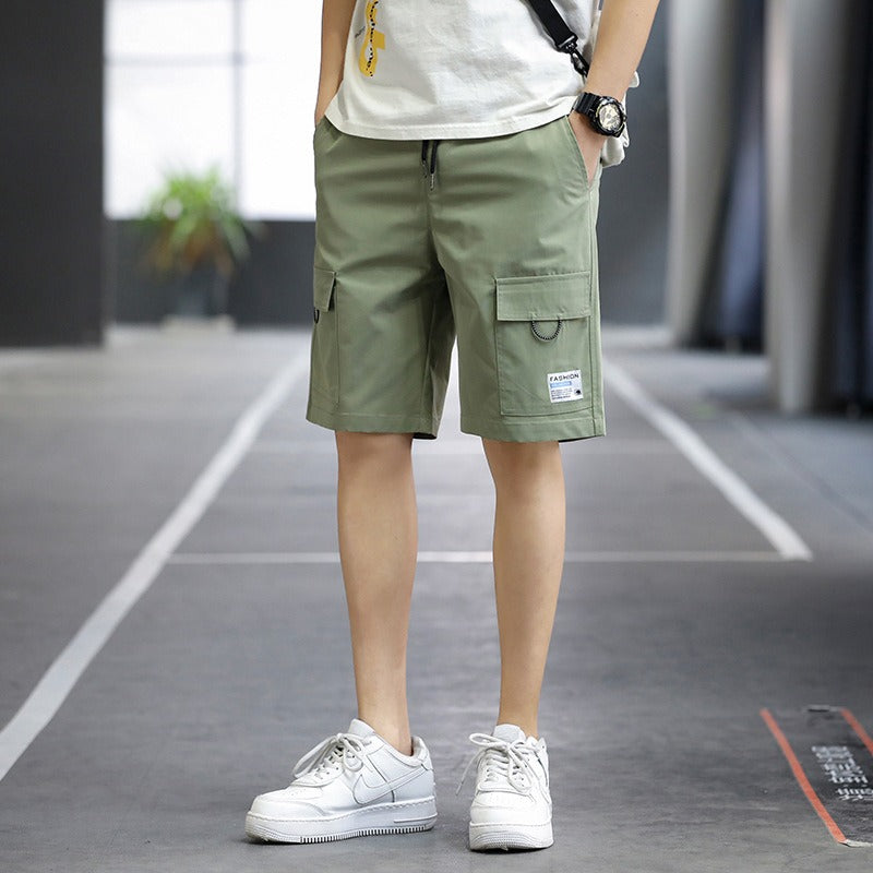 Sports Pants Mens Korean Casual 5 Inch Pants Mens Summer Shorts Solid Color Quick Drying Fashion Mens Oversized Pants