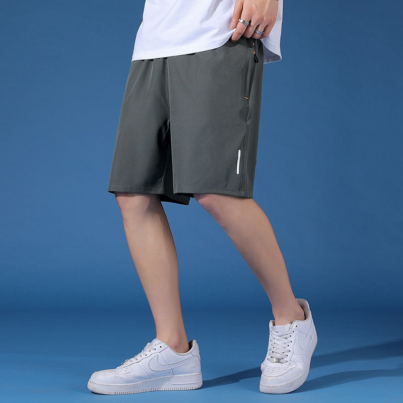 Sports Pants Mens Korean Casual 5 Inch Pants Mens Summer Shorts Solid Color Quick Drying Fashion Mens Oversized Pants