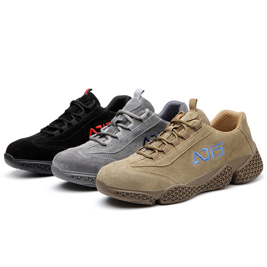 Safety Shoes Anti-Smash Anti-Puncture Breathable Suede Welding Work Shoes