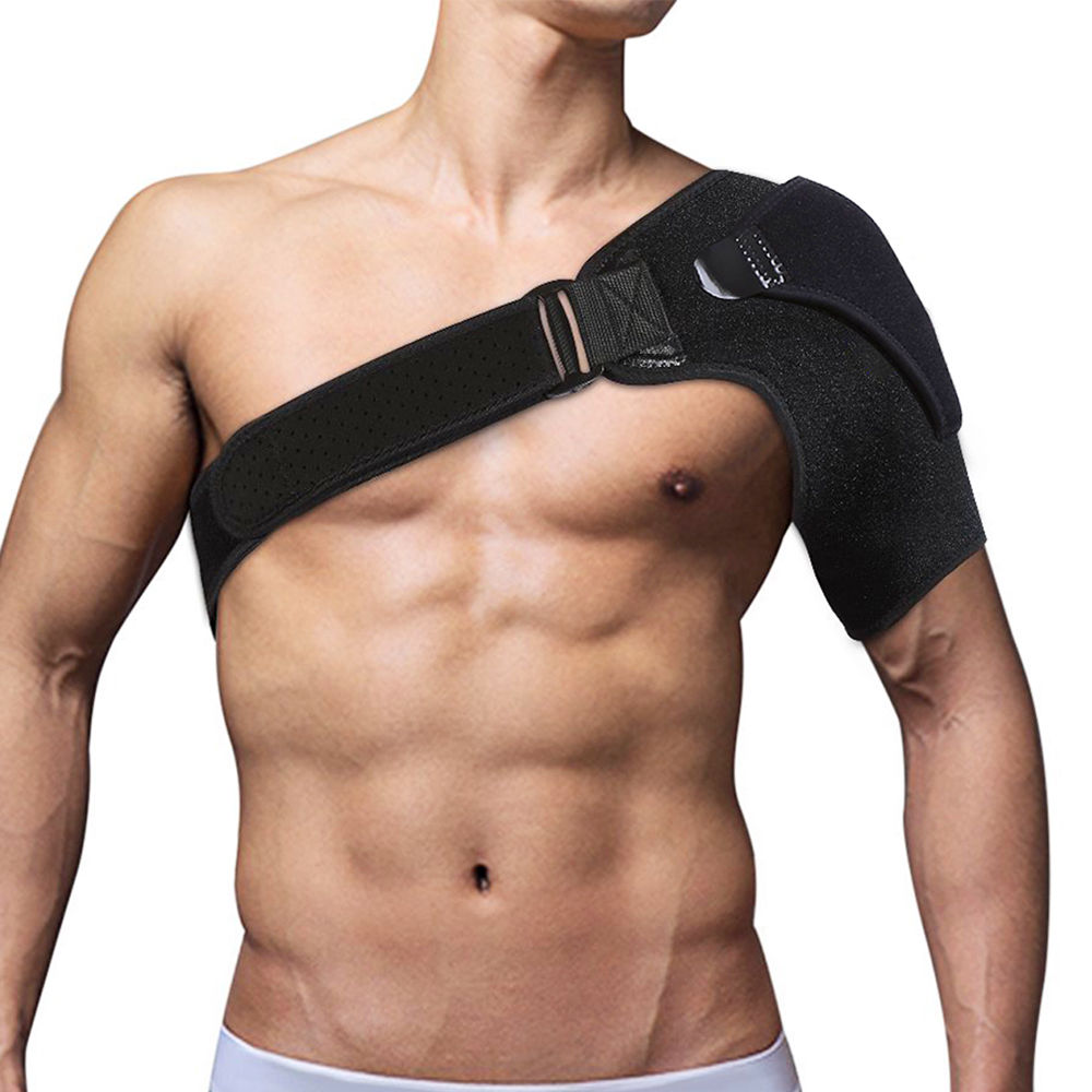 Adjustable Shoulder Brace Support Strap Wrap Belt Band Pad Shoulder Care Bandage Black