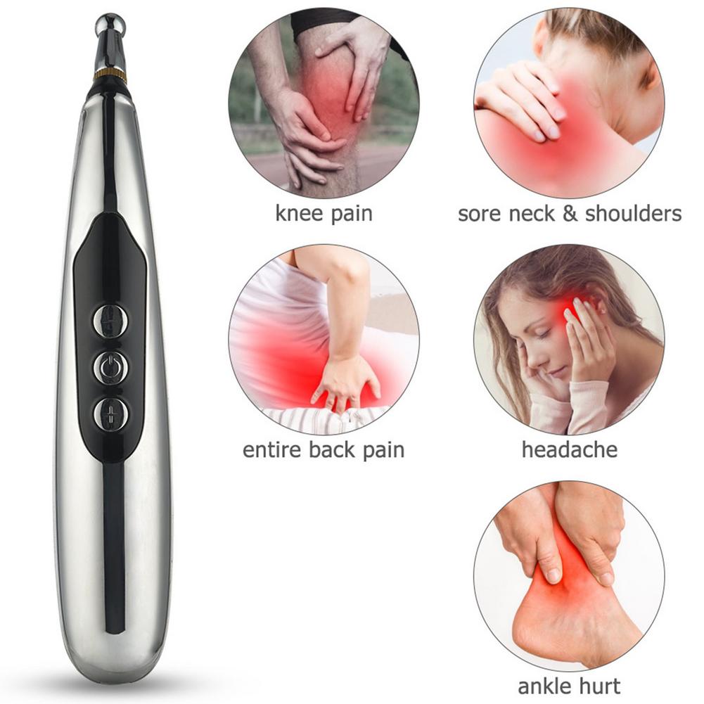 Rechargeable Acupoint Massage Pen 3/5 Head Acupuncture Device Pulse Magnetic Therapy Dredging Meridian Pen