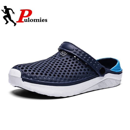 PULOMIES Summer Men's and Women's Clogs Quick Dry Casual Home Slippers Couple Garden Shoes Beach Sandals Mules Bathroom Slippers