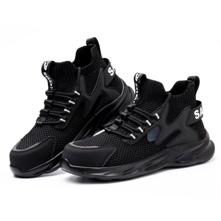 New Breathable Men's Summer Anti-Smashing And Anti-Puncture Work Shoes Lightweight Steel-Clad Head Site Safety Shoes