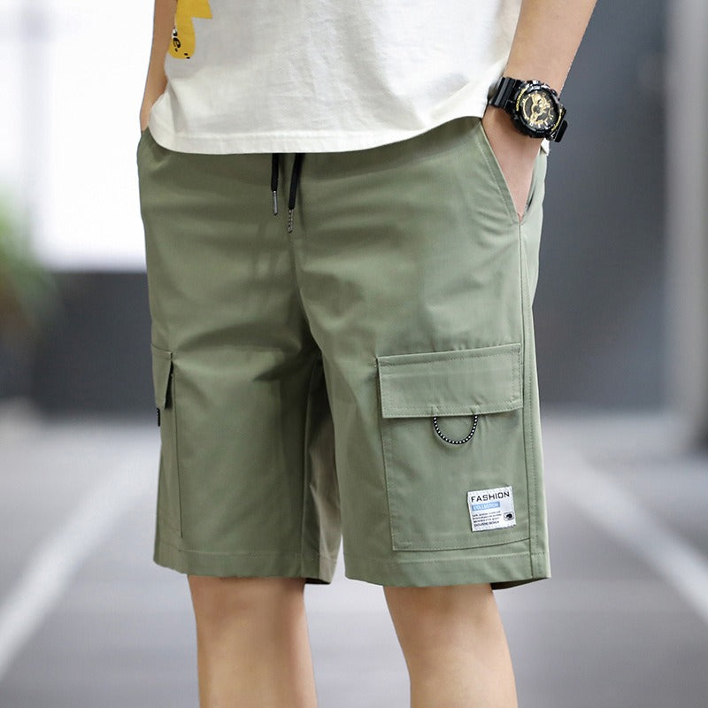 Sports Pants Mens Korean Casual 5 Inch Pants Mens Summer Shorts Solid Color Quick Drying Fashion Mens Oversized Pants