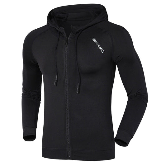 Hooded Long Sleeve Quick-dry Men Close-fitting Hoodie