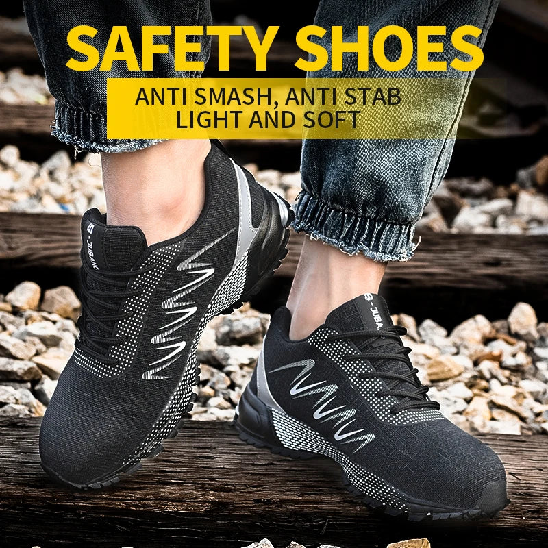 Steel Toe Construction Work Shoes Fashion Men Women Ultralight Mesh Industial Safety shoes