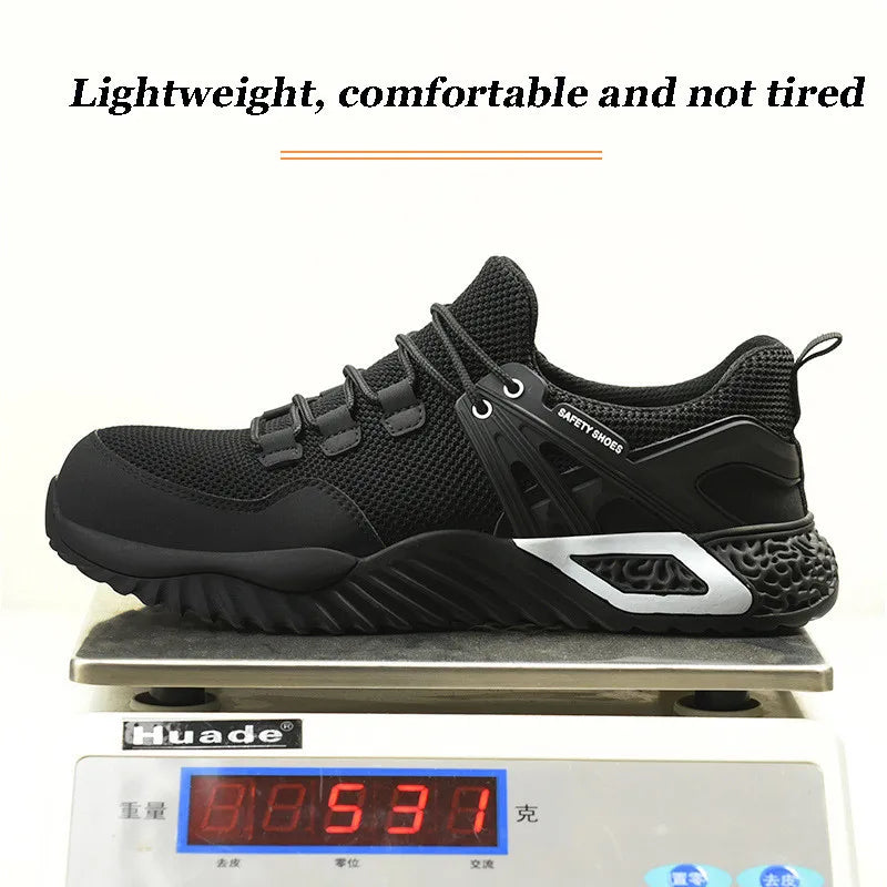 Men's Protective Shoes, Breathable Safety Shoes, Lightweight, Drop-Proof, Work, Puncture-Proof Safety Boots, Men's Casual Shoes